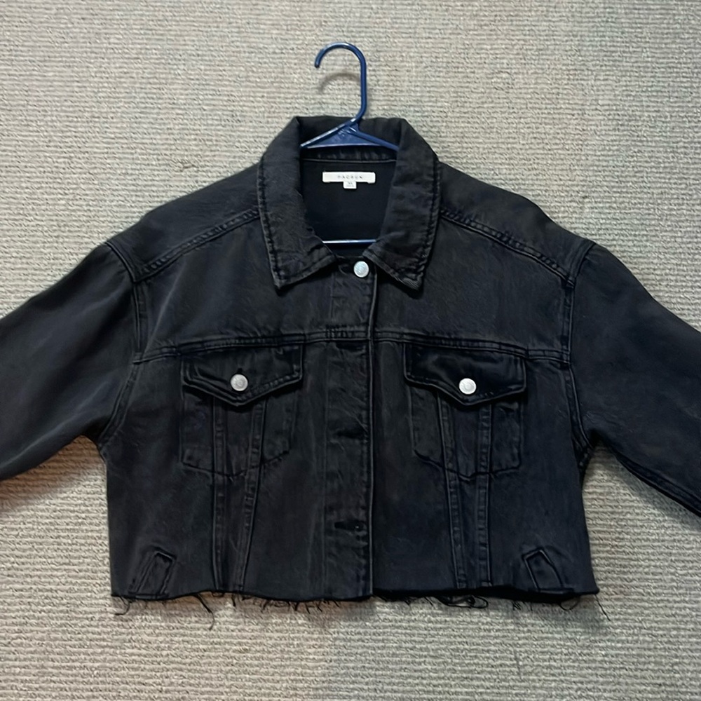Pacsun cropped black jean jacket